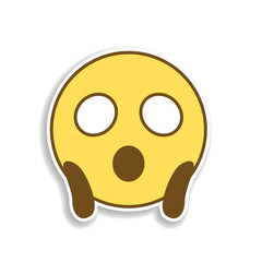 frightened colored emoji sticker icon. Element of emoji for mobile concept and web apps illustration.