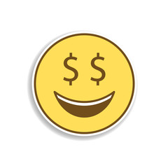 monetary colored emoji sticker icon. Element of emoji for mobile concept and web apps illustration.