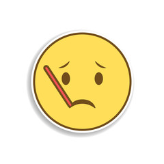 with a thermometer colored emoji sticker icon. Element of emoji for mobile concept and web apps illustration.
