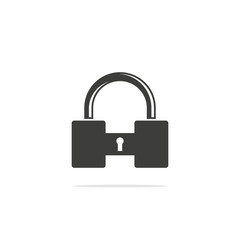 Monochrome vector illustration of a lock, isolated on a white background.