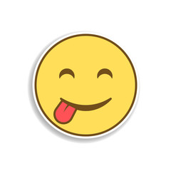 Fototapeta premium playful smile colored emoji sticker icon. Element of emoji for mobile concept and web apps illustration.