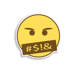 swear colored emoji sticker icon. Element of emoji for mobile concept and web apps illustration.