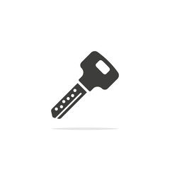 Monochrome vector illustration of a key, isolated on a white background.