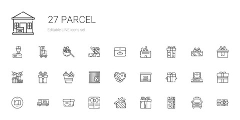 parcel icons set
