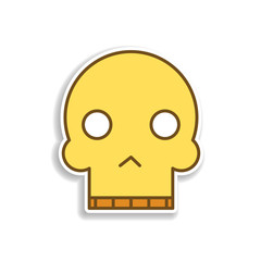skull colored emoji sticker icon. Element of emoji for mobile concept and web apps illustration.