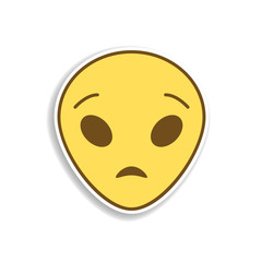 astonished extraterrestrial colored emoji sticker icon. Element of emoji for mobile concept and web apps illustration.