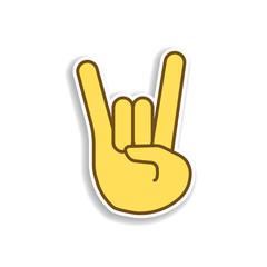 fingers rock colored emoji sticker icon. Element of emoji for mobile concept and web apps illustration.