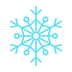 Snowflake flat style design vector illustration icon sign isolated on white background. Symbol and element of holidays, christmas, new year and winter.