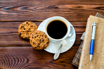 Coffee Break - Notepad and Pen along with coffee 