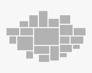 Vector collage 21 frame photo part or picture.