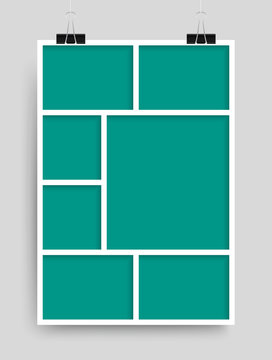 Collage Seven Frames for Photo or Illustration.
