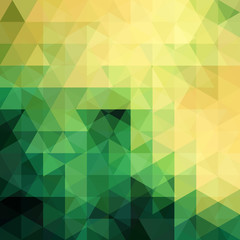 Background made of yellow, green triangles. Square composition with geometric shapes. Eps 10