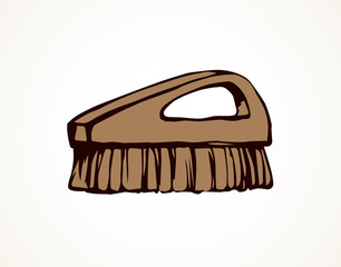 Brush for cleaning. Vector drawing