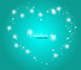 Interlocked neon love hearts on black. Valentine`s Day background.