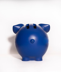 blue piggy bank
