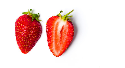 Fresh strawberries on white background isolated