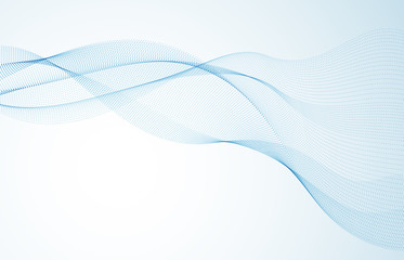 Sound wave, particles flow, effect in motion. dynamic vector abstract background. 3d shape dots blended mesh, future technology relaxing wallpaper.