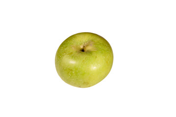 Ripe green apple isolated on a white background