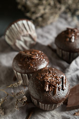 Chocolate Muffins on the Table