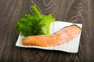 Steamed salmon