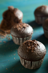 Chocolate Muffins on the Table