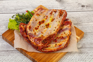 Raw pork ribs for grill