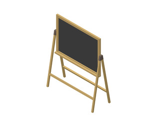 Empty chalkboard. Isolated on white background. 3d Vector illustration.