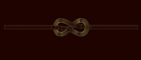 Rope flemish knot. Vector illustration.