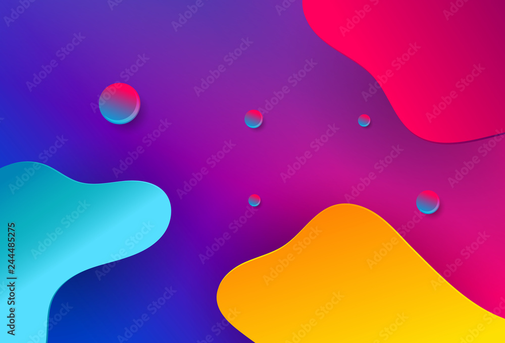 Poster abstract full color water drop paper art vector background