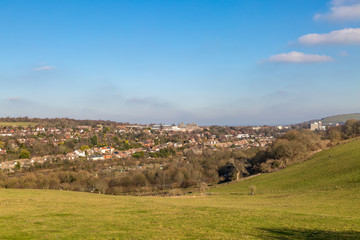Looking over the South Downs towards Lewes, in Sussex