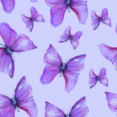 summer pattern with violet butterfly