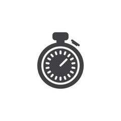 Stopwatch vector icon. filled flat sign for mobile concept and web design. Sport chronometer timer simple solid icon. Symbol, logo illustration. Pixel perfect vector graphics