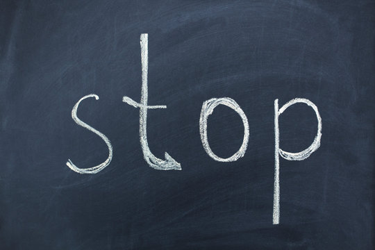 stop text on chalkboard