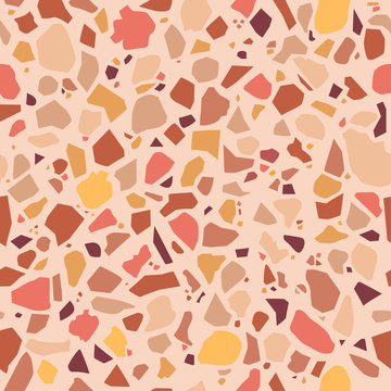 Pink seamless vector terrazzo background pattern