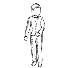  faceless child boy sketch, lines