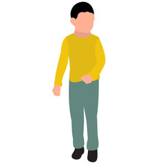 Fototapeta premium vector, on white background, faceless child, boy