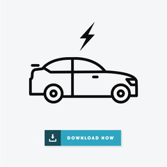 Electric car vector icon