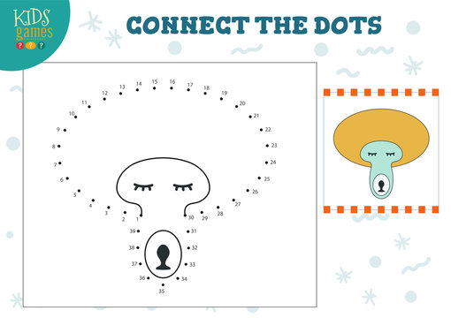 Connect the dots kids game vector illustration