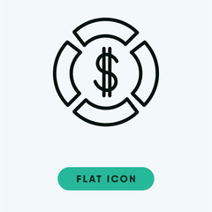 Pie chart vector icon