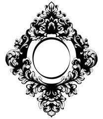 Vintage Baroque Mirror frame.Vector. French Luxury rich intricate ornaments. Victorian Royal Style decors