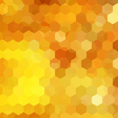 Abstract background consisting of yellow, orange, brown hexagons. Geometric design for business presentations or web template banner flyer. Vector illustration