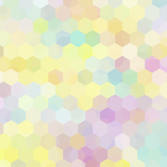 Fototapeta na wymiar Vector background with hexagons. Can be used in cover design, book design, website background. Vector illustration. Pastel pink, yellow, blue colors