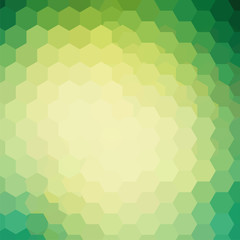 Fototapeta na wymiar Abstract background consisting of green, yellow hexagons. Geometric design for business presentations or web template banner flyer. Vector illustration