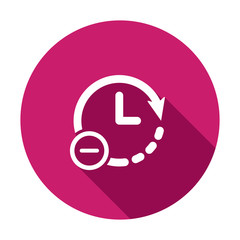 Clock icon. Time reduce icon simple vector iIllustration. Less time concept