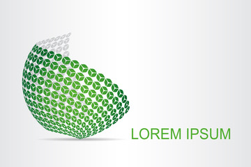 Abstract technology logo stylized spherical surface with abstract shapes. This logo is suitable for global company, world technologies, media and publicity agencies 