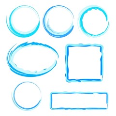 Collection of abstract water frames for design.
