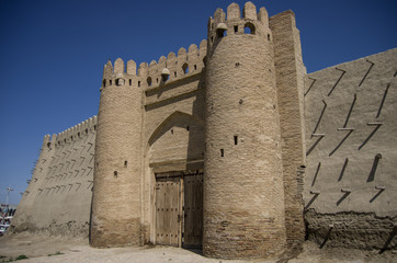 Fototapeta na wymiar Ruins of Talipach gates and fortress walls, Bukhara, Uzbekistan.