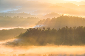 Fototapeta premium The Morning Mist at Sukothai in Thailand