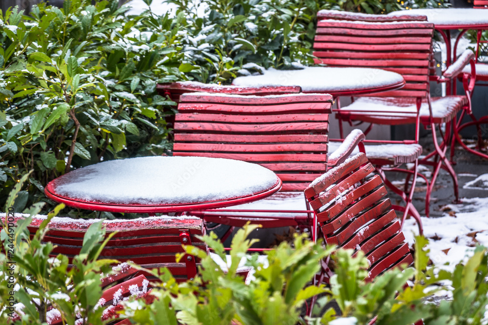 Canvas Prints red chairs