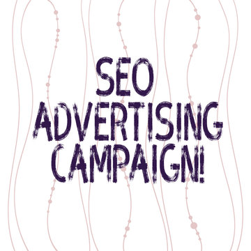 Text sign showing Seo Advertising Campaign. Conceptual photo Promoting a site to increase the number of backlink Vertical Curved String Free Flow with Beads Seamless Repeat Pattern photo